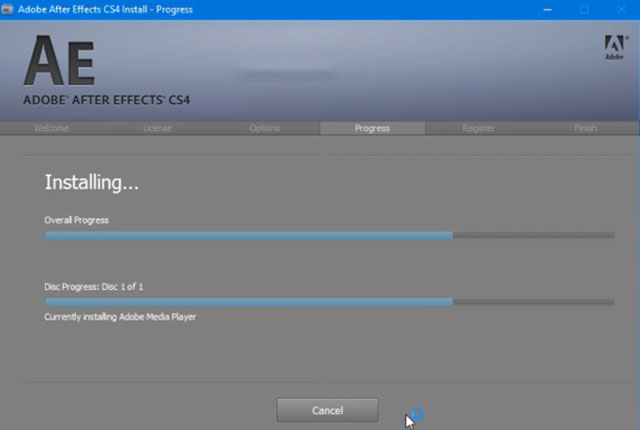 Hướng dẫn cài đặt Adobe After Effect CS4