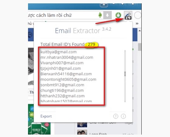 Cách xem địa chỉ email trên facebook người khác Email Extractor