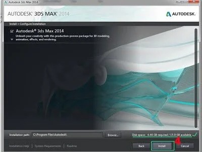 Cài đặt Autodesk 3ds max 2014 bước 4