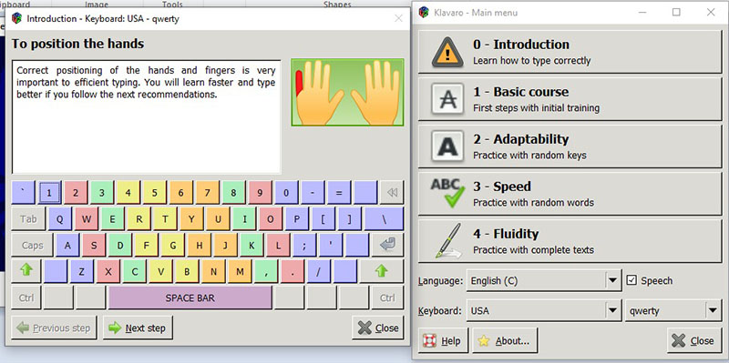 Phần mềm luyện gõ 10 ngón tiếng việt miễn phí Klavaro Touch Typing Turtor