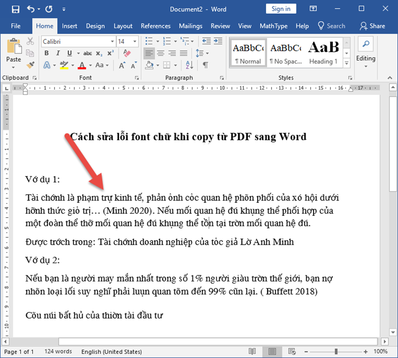 Cách sửa lỗi font chữ khi chuyển pdf sang word thông thường