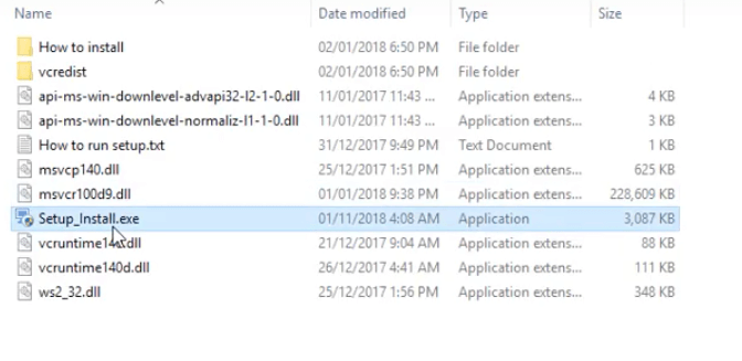 Click chuột để chọn file Setup và cho chạy phần mềm