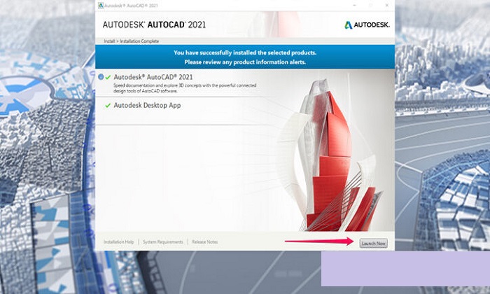 Lúc này Autocad 2021 sẽ được khởi động