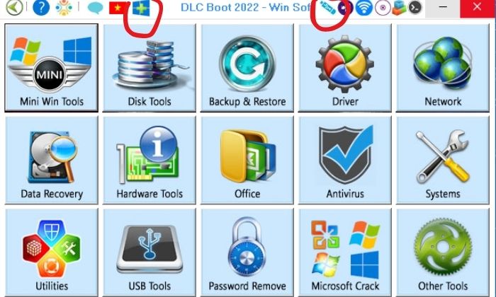 Nhấn chọn icon hình USB nếu bạn muốn tích hợp DLC Boot vào USB hoặc HDD Box