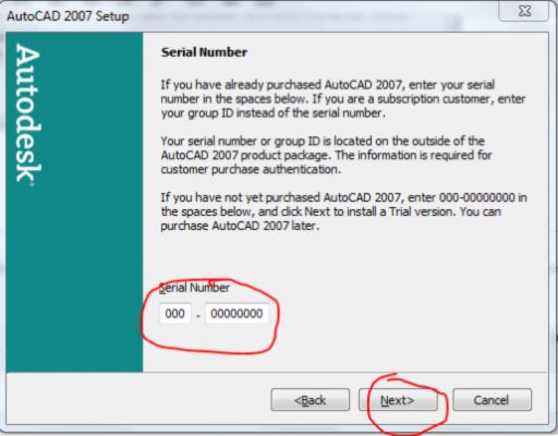 Nhập Serial Number “000-00000000” ở mục Serial Number rồi nhấn chọn Next để tiếp tục