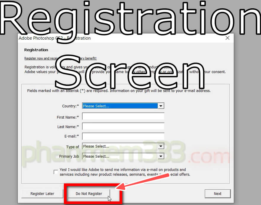 Chọn do not register