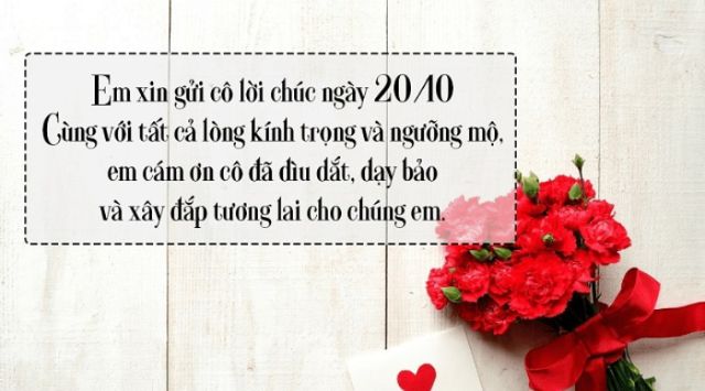 Lời chúc ngày 20 tháng 10 cho giáo viên