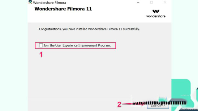 Chọn Launch để mở Filmora 11